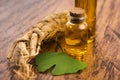 Extract of ginseng root and ginkgo biloba Royalty Free Stock Photo