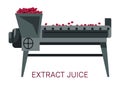 Extract juice grapes squeezing winemaking industry juicer