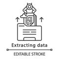 Extracting data linear icon