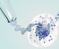 extracting DNA from the cells with pipette