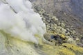 Extracting sulphur inside Kawah Ijen crater