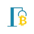 Extraction Bitcoin icon. recovery of Cryptocurrency. vector illustration.