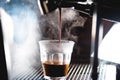 Extraction of an espresso with bright light