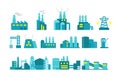 Extraction petroleum. Set of factory illustration