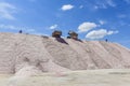 Extraction of raw material salt, from an open pit mine, Royalty Free Stock Photo