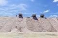 Extraction of raw material salt, from an open pit mine, Royalty Free Stock Photo