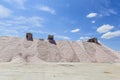 Extraction of raw material salt, from an open pit mine, Royalty Free Stock Photo