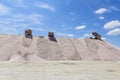 Extraction of raw material salt, from an open pit mine, Royalty Free Stock Photo