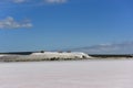 Extraction of raw material salt, from an open pit mine, Royalty Free Stock Photo