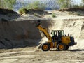 Bulldozer working in a sand quarry