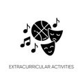 Extracurricular activities black glyph icon