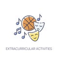 Extracurricular activities RGB color icon