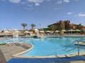 An extraordinarily beautiful bathing place and green view against the blue sky