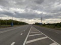 Extraordinarily beautiful highway road opposite the sky