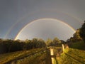 Extraordinarily beautiful rainbows against the sky