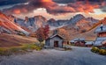 Extraordinary autumn sunset in Fuchiade valley.