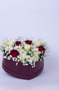 Extraordinary bouquet full red chrysanth and roses