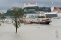 Extraordinary flood, on Danube river in Bratislava