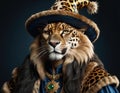 Regal Reverie: Hyperrealistic Portrait of the Panther King