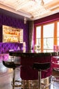 Extraordinary interior with purple bar