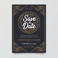 Extraordinary simple wedding invitations with vintage ornaments