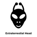 Extraterrestial Head icon vector isolated on white background, l Royalty Free Stock Photo