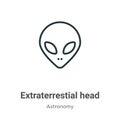 Extraterrestial head outline vector icon. Thin line black extraterrestial head icon, flat vector simple element illustration from Royalty Free Stock Photo