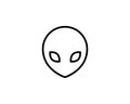 Extraterrestrial alien face or head symbol flat icon for apps and websites. Vector illustration