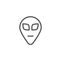 Extraterrestrial alien face outline icon Royalty Free Stock Photo