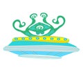 Extraterrestrial in a flying saucer Royalty Free Stock Photo