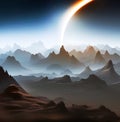 Extraterrestrial landscape depiction