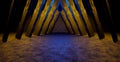 Extraterrestrial Metal Stage Room Warehouse Showroom Futurism Concept For Graphic Design 3D Illustration