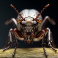 Extravagant Beetle: A Dynamic Portrait In A Dark Environment