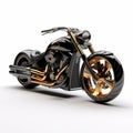Extravagant 3d Gold Motorcycle With Whiplash Curves And Chromepunk Style