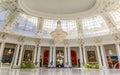 Extravagant decor of the Grand Salon Royal Lounge with a Baccarat crystal chandelier in the Negresco hotel Nice, France