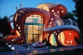 Extravagant Fashion unusual house. Generate Ai