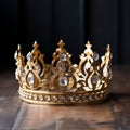 Extravagant Golden Crown With Diamond Accents