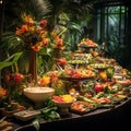 Extravagant Reception Buffet Appealing to All Senses