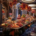 Extravagant Reception Buffet Appealing to All Senses