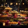 Extravagant Reception Buffet Setup with Visually Stunning and Vibrant Display