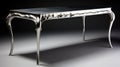 Extravagant Silver Console Table With Fluid Impressions