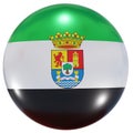 Extremadura Community spanish flag button Royalty Free Stock Photo