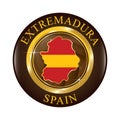 Extremadura map. Vector illustration decorative design Royalty Free Stock Photo