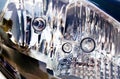 Extreme Abstract Closeup of Vehicle Headlamp Royalty Free Stock Photo