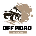 Off road adventure extreme car race emblem vector