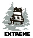 Extreme adventure, off road car travel club emblem