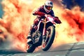 Extreme Athlete in Sport Motorcycles Race - Thrilling Speed and Adrenaline Rush, Generative Ai