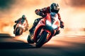 Extreme athlete Sport Motorcycles Racing on race track , Generative Ai