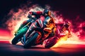 Extreme athlete Sport Motorcycles Racing on race track , Generative Ai