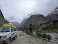 Traveling by car through the Himalayas Royalty Free Stock Photo